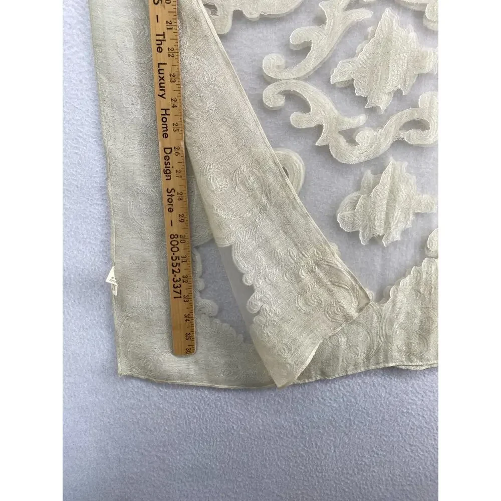 PRETTY PERSUASIONS Scarf Shanghai Night Sheer Jacquard Shawl Coverup Off White